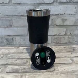 Starbucks 16 oz Stainless Steel Travel coffee Mug with Black Grip rollerball lid